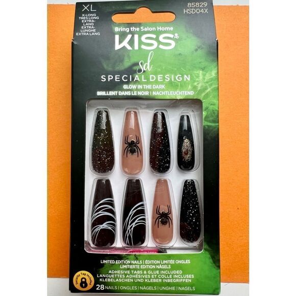 Kiss Other - KISS Special Designs Glow in the Dark Spider Nails XL